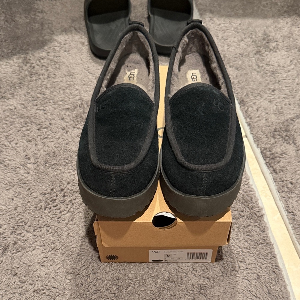 UGG Woman’s Black Suede Slip-On Shoes